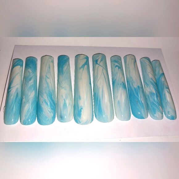 Hand crafted custom 10pc xxl long acrylic press on nails sz large - Picture 5 of 11